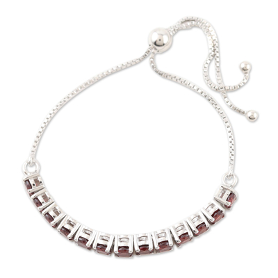 Curated gift set, 'Love Tale' - Curated Gift Set with Silver and Garnet Earrings & Necklace