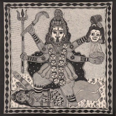 Madhubani Goddess Painting on Handmade Paper