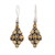 Citrine dangle earrings, 'Golden Tower' - Handmade Sterling Silver and Citrine Dangle Earrings thumbail