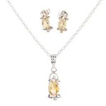 Rhodium-plated citrine Jewellery set, 'Sunny Passion' - Rhodium-Plated Citrine Jewellery Set