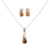 Rhodium-plated tiger's eye and cubic zirconia jewelry set, 'Peppy in Brown' - Rhodium-Plated Tiger's Eye and Cubic Zirconia Jewelry Set (image 2c) thumbail