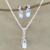Rhodium-plated blue topaz and cubic zirconia jewelry set, 'Peppy in Blue' - Rhodium-Plated Blue Topaz and Cubic Zirconia Jewelry Set thumbail