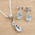 Rhodium-plated blue topaz and cubic zirconia jewelry set, 'Peppy in Blue' - Rhodium-Plated Blue Topaz and Cubic Zirconia Jewelry Set (image 2b) thumbail