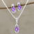 Rhodium-plated amethyst and cubic zirconia jewelry set, 'Peppy in Purple' - Rhodium-Plated Amethyst and Cubic Zirconia Jewelry Set