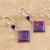 Amethyst dangle earrings, 'Purple Throne' - Sterling Silver and Amethyst Dangle Earrings (image 2b) thumbail