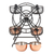Snackschalen aus Eisen und Kupfer, 'Ferris Ride' - Verkupferte Riesenrad-Snackschalen