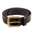 Men's black leather belt, 'Timeless Style' - Men's Black Leather Belt with Brass Buckle (image 2d) thumbail