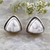 Howlite stud earrings, 'White Pyramid' - Sterling Silver and Howlite Stud Earrings