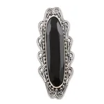 Onyx cocktail ring, 'Midnight Shine' - Sterling Silver and Onyx Cocktail Ring