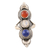 Multi-gemstone cocktail ring, 'Power and Glory' - Lapis Lazuli and Rainbow Moonstone Cocktail Ring