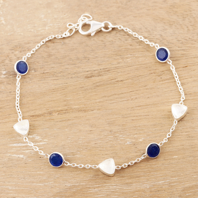 Onyx station bracelet, Blue Shine