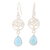 Chalcedony dangle earrings, 'Sky Tree' - Sterling Silver and Chalcedony Dangle Earrings thumbail