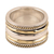 Sterling silver meditation spinner ring, 'Spin Me Right Round' - Sterling Silver and Brass Meditation Spinner Ring