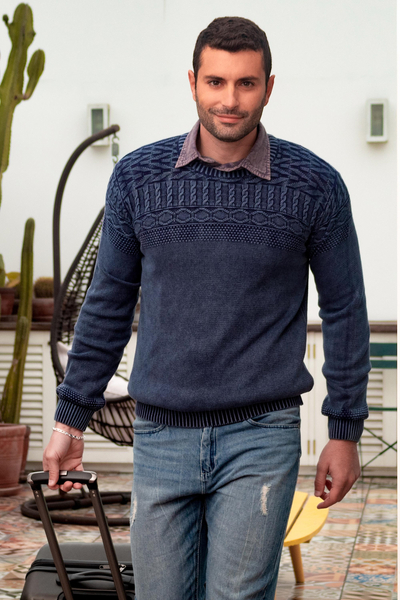 Mens cotton sweater, Lived-in Comfort