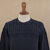 Men's cotton sweater, 'Lived-in Comfort' - Blue Overdyed Cotton Knit Pullover for Men from India (image 2g) thumbail