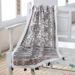 Block-printed cotton shawl, 'Buoyant Blossom' - Indian Block-Printed Cotton Shawl