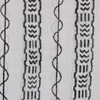 Schal aus Baumwolle mit Blockdruck - Schal aus Baumwolle mit geometrischem Blockdruck