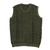 Men's cotton sweater vest, 'Olive Leaf' - Men's Cotton Sweater Vest from India (image 2a) thumbail