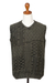 Men's cotton sweater vest, 'Olive Leaf' - Men's Cotton Sweater Vest from India (image 2d) thumbail