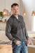 Men's cotton sweater, 'Stylish in Charcoal' - Men's Stone Washed Cotton Pullover Sweater thumbail