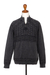 Men's cotton pullover sweater, 'Stylish in Charcoal' - Men's Stone Washed Cotton Pullover Sweater (image 2f) thumbail