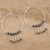 Hematite hoop earrings, 'Last Dance' - Indian Sterling Silver and Hematite Hoop Earrings (image 2b) thumbail