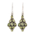 Peridot dangle earrings, 'Pale Green Sparkle' - Handmade Sterling Silver and Peridot Dangle Earrings thumbail