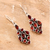 Garnet dangle earrings, 'Red Tower' - Handmade Sterling Silver and Garnet Dangle Earrings (image 2) thumbail
