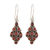 Garnet dangle earrings, 'Red Tower' - Handmade Sterling Silver and Garnet Dangle Earrings thumbail