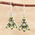 Peridot dangle earrings, 'Gleaming Tower' - Sterling Silver and Peridot Dangle Earrings (image 2b) thumbail