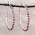 Garnet hoop earrings, 'Carousel' - Artisan Crafted Garnet Hoop Earrings (image 2) thumbail
