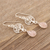 Rose quartz dangle earrings, 'Pink Tree' - Rose Quartz and Sterling Silver Dangle Earrings (image 2) thumbail
