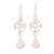 Rose quartz dangle earrings, 'Pink Tree' - Rose Quartz and Sterling Silver Dangle Earrings thumbail