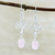 Rose quartz dangle earrings, 'Pink Tree' - Rose Quartz and Sterling Silver Dangle Earrings (image 2b) thumbail