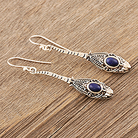 Lapis lazuli dangle earrings, Royal Snake
