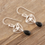 Onyx dangle earrings, 'Midnight Infinity' - Sterling Silver and Onyx Infinity Dangle Earrings
