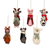 Wool holiday ornaments, 'Barnyard Bunch' (set of 6) - Embroidered Wool Animal Holiday Ornaments (Set of 6) thumbail