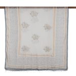 Block-printed viscose shawl, 'Grey Paisley' - Block-Printed Paisley-Motif Viscose Shawl