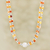 Carnelian pendant necklace, 'Warm Sunset' - Sterling Silver and Carnelian Pendant Necklace