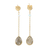 Gold-plated labradorite dangle earrings, 'After Dinner' - Hand Made Gold-Plated Labradorite Dangle Earrings thumbail