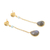 Gold-plated labradorite dangle earrings, 'After Dinner' - Hand Made Gold-Plated Labradorite Dangle Earrings (image 2c) thumbail