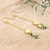 Gold-plated labradorite and onyx dangle earrings, 'Pure Luxury' - Gold-Plated Labradorite and Onyx Dangle Earrings (image 2) thumbail
