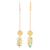 Gold-plated labradorite and onyx dangle earrings, 'Pure Luxury' - Gold-Plated Labradorite and Onyx Dangle Earrings thumbail