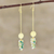Gold-plated labradorite and onyx dangle earrings, 'Pure Luxury' - Gold-Plated Labradorite and Onyx Dangle Earrings (image 2b) thumbail
