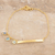Gold-plated multi-gemstone charm bracelet, 'Light as Air' - Gold-Plated Chalcedony and Blue Topaz Charm Bracelet (image 2) thumbail
