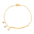 Gold-plated multi-gemstone charm bracelet, 'Light as Air' - Gold-Plated Chalcedony and Blue Topaz Charm Bracelet thumbail