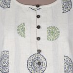 Block-printed a-line dress, 'Flower Dance' - Block-Printed Cotton A-Line Dress