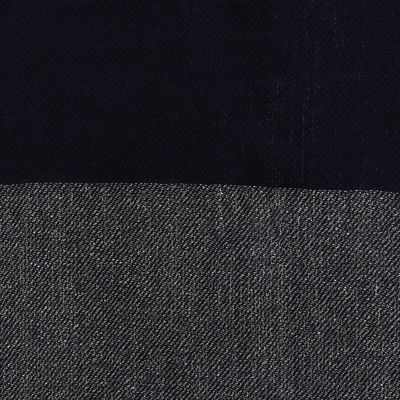 Schal aus Wollmischung, 'Everyday Elegance in Black' - Schwarzer Schal aus Wolle und Seidenmischung mit Lurexfaden