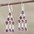 Garnet chandelier earrings, 'Garnet Cascade' - Sterling Silver and Garnet Chandelier Earrings (image 2b) thumbail