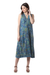 Printed cotton a-line dress, 'Blue Garden' - Cotton Floral-Motif Sleeveless A-Line Dress (image 2b) thumbail